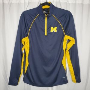 ◇ Coliseum Michigan Wolverines Quarter Zip Top Size Medium Navy Blue